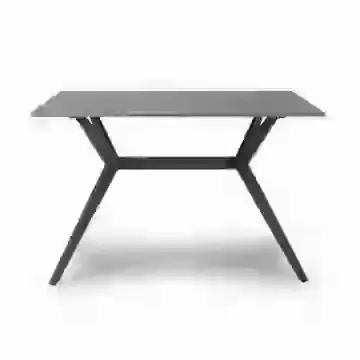 1.2m Grey Sintered Stone Fixed Top Dining Table with Black X Frame Legs
